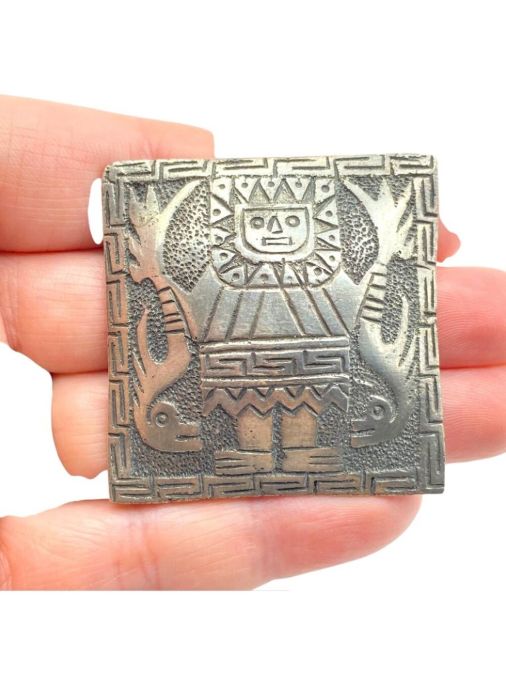 Vintage Sterling Silver Warrior Dragon Heavy Brooch/Pin Ethnic 23.4 Grams Signed
